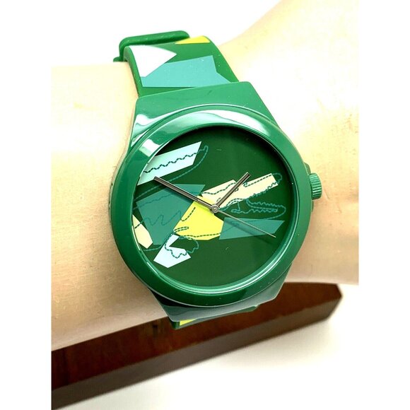 Lacoste Men's Watch 2011186 Quartz Neocroc Green Dial Rubber Band 42mm - Picture 10 of 13